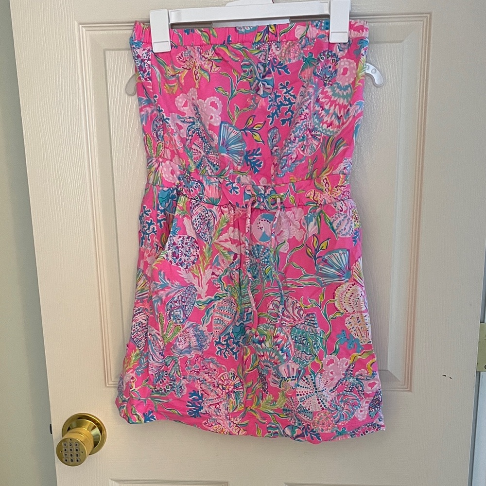 Lilly Pulitzer Pink Floral Shell-Print Swim Skirt